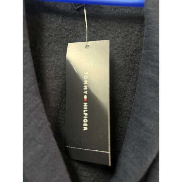 Tommy Hilfiger Sweater Mens 2XL Navy Blue White Button Up Cardigan Preppy Fleece - Picture 2 of 12